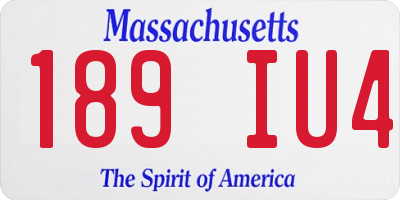 MA license plate 189IU4