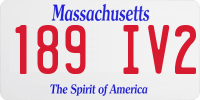 MA license plate 189IV2
