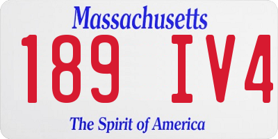 MA license plate 189IV4
