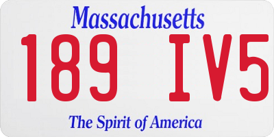 MA license plate 189IV5