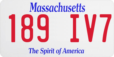 MA license plate 189IV7