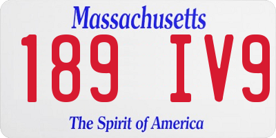 MA license plate 189IV9