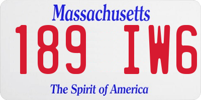 MA license plate 189IW6