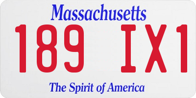 MA license plate 189IX1