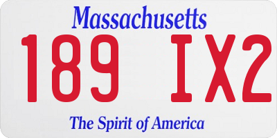 MA license plate 189IX2