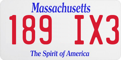 MA license plate 189IX3