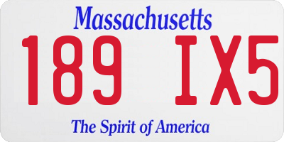 MA license plate 189IX5