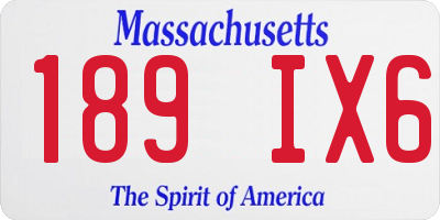 MA license plate 189IX6