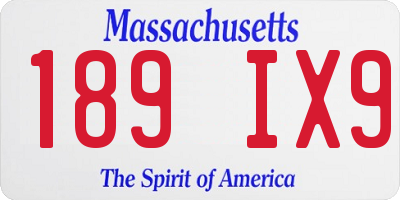 MA license plate 189IX9