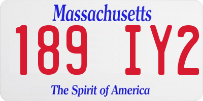 MA license plate 189IY2