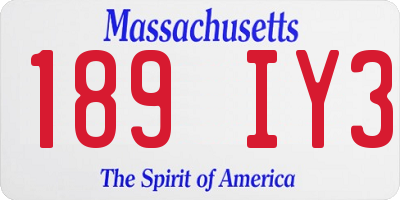 MA license plate 189IY3