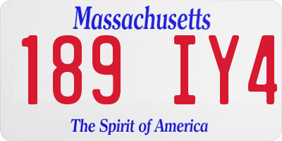 MA license plate 189IY4