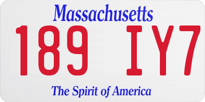 MA license plate 189IY7