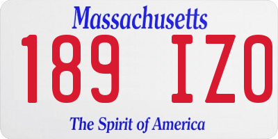 MA license plate 189IZ0