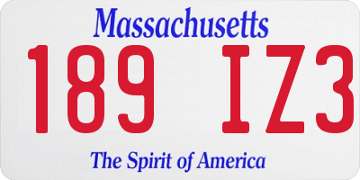 MA license plate 189IZ3