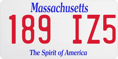MA license plate 189IZ5
