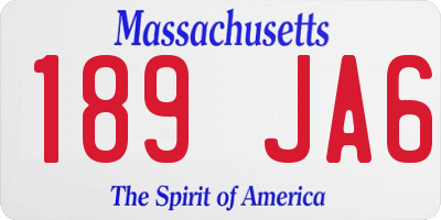 MA license plate 189JA6