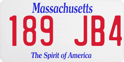 MA license plate 189JB4