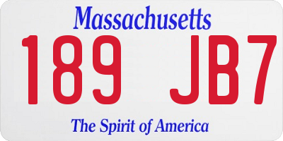 MA license plate 189JB7