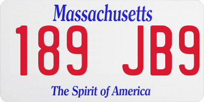 MA license plate 189JB9