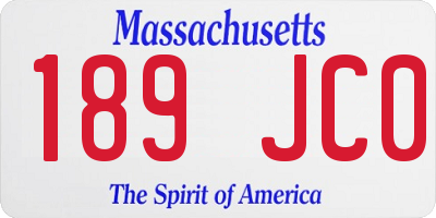 MA license plate 189JC0