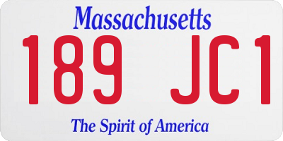 MA license plate 189JC1