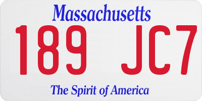 MA license plate 189JC7