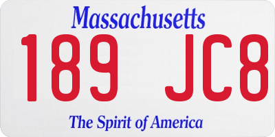 MA license plate 189JC8