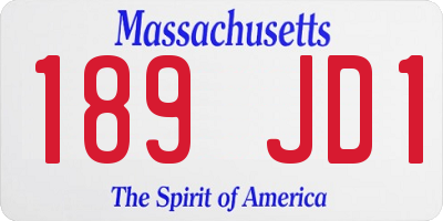 MA license plate 189JD1