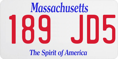 MA license plate 189JD5