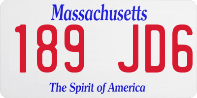 MA license plate 189JD6