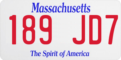 MA license plate 189JD7