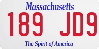 MA license plate 189JD9