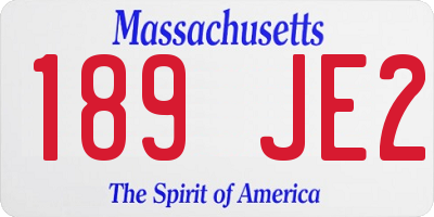 MA license plate 189JE2