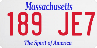 MA license plate 189JE7