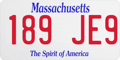 MA license plate 189JE9
