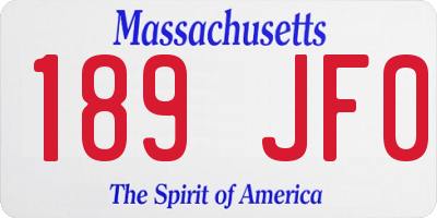 MA license plate 189JF0