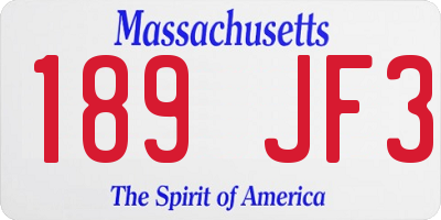 MA license plate 189JF3