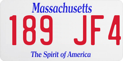 MA license plate 189JF4