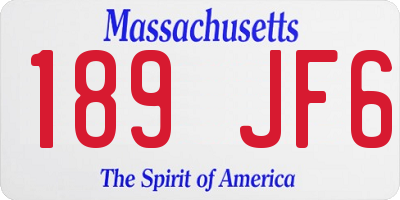 MA license plate 189JF6