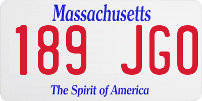 MA license plate 189JG0