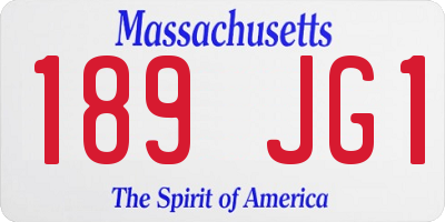 MA license plate 189JG1