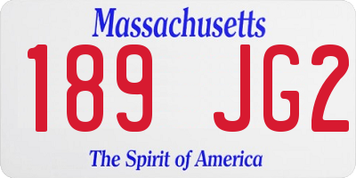 MA license plate 189JG2