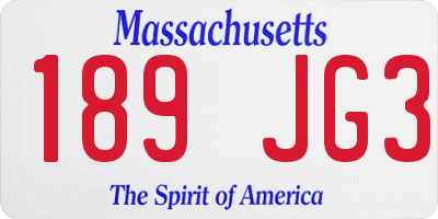 MA license plate 189JG3