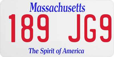 MA license plate 189JG9