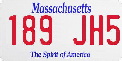 MA license plate 189JH5