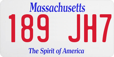 MA license plate 189JH7
