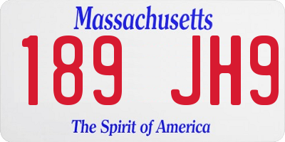 MA license plate 189JH9
