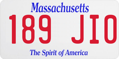 MA license plate 189JI0