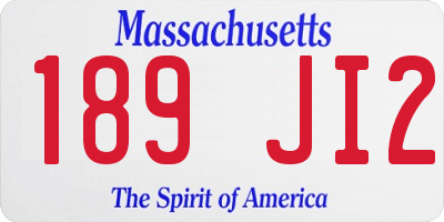 MA license plate 189JI2